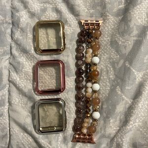 Apple Watch band and clear silicone covers